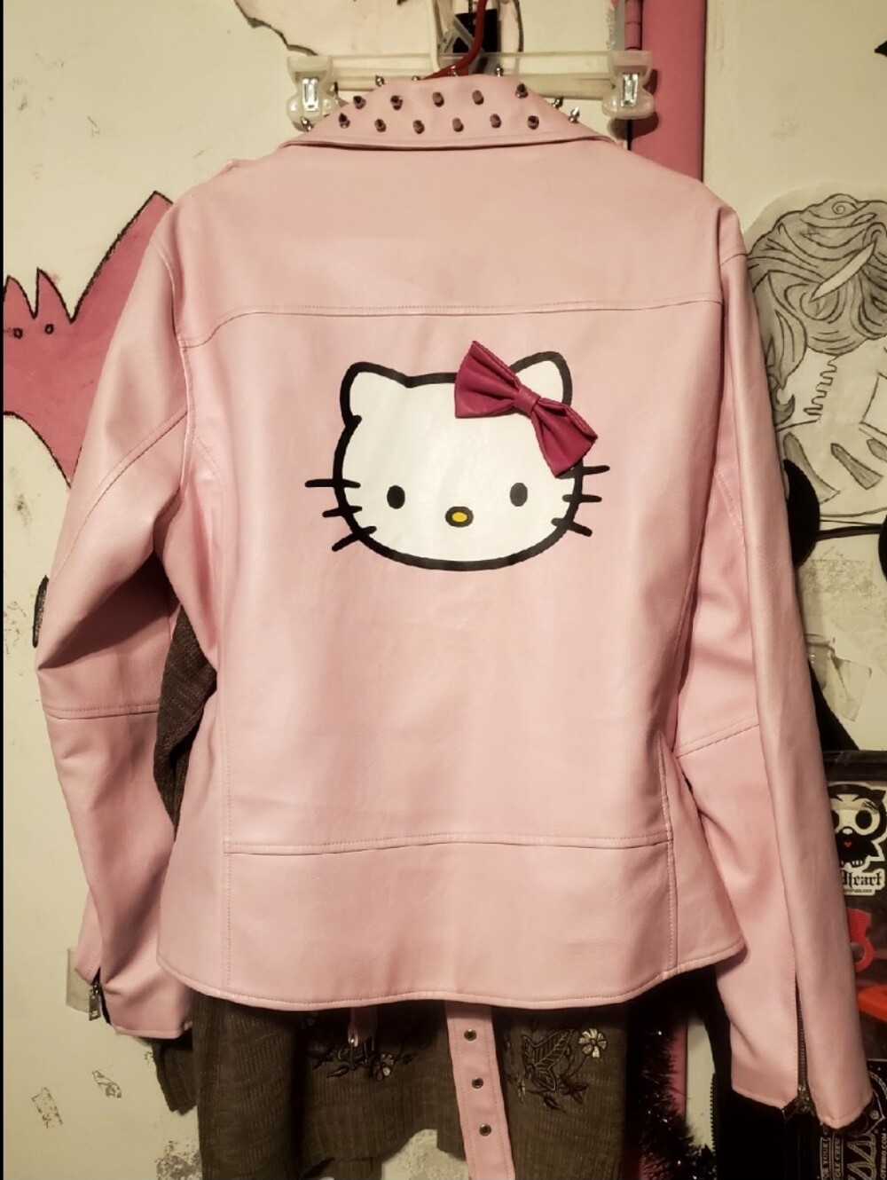 Pink Hello Kitty x Dollskill Moto Jacket Hot Topic Widow Killstar Blackcraft